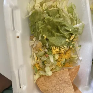 "Large" guacamole and chips.