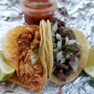 Chicken &amp; steak street taco