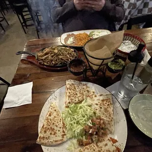 Fajitas and quesadillas