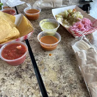 The salsas and sides are so good !