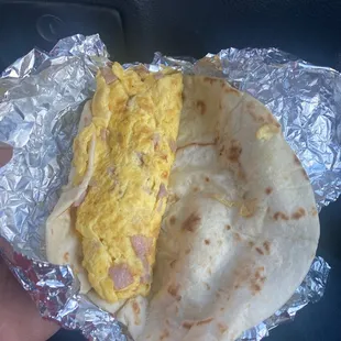 Ham and Egg Taco