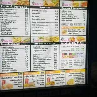Drive thru menu