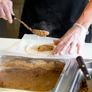 a person preparing food