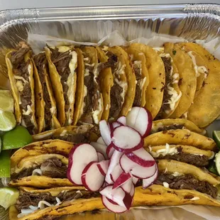 family tray 15 Quesabirrias &amp; 2 consomé $45