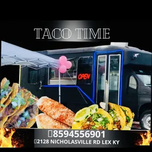 a taco truck with tacos on it