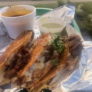 a plate of food on a table