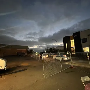 a truck parked in front of a building