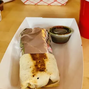 Vegan Brunch Burrito and Smokey Hot Cilantro Sauce