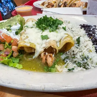 Shrimp enchiladas ($17)