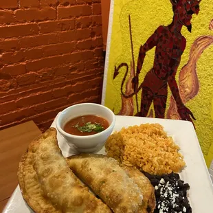 a plate of mexican food