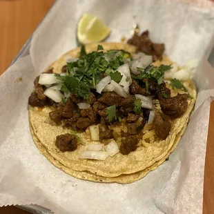 Tacos Traditional with Carne Asada