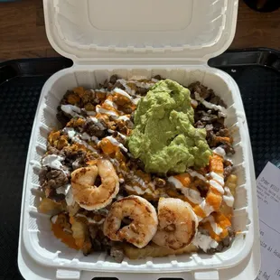 Asada Norco Cali Fries with Shrimp