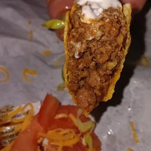 Look at that meat.... top half of taco broke off
