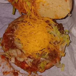 Taco bun with cheese