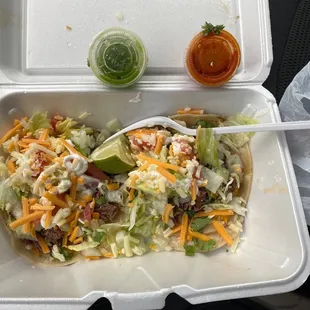 Two delicious Barbacoa corn tacos