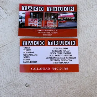 Taco Truck Business Card