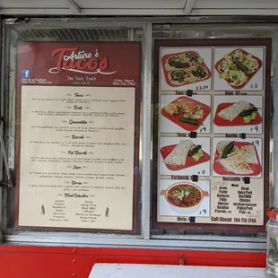 Arturo's Taco Truck Menu