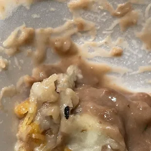 This is the roach that was in my beans from one of their Taco Plates
