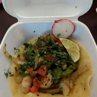 Puny shrimp taco $4.50