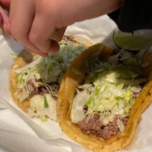 Ground beef tacos a la carte