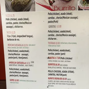 menu