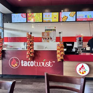 the counter and menu