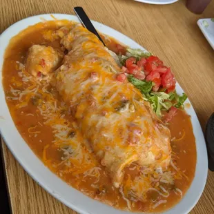 Smothered Chicharrón Burrito