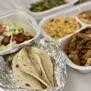 a variety of mexican food