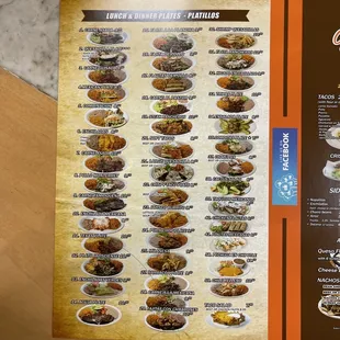 Togo lunch and dinner plates menu