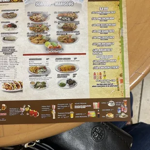Seafood Togo menu