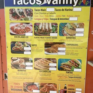 menu