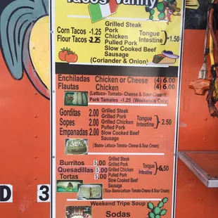 menu