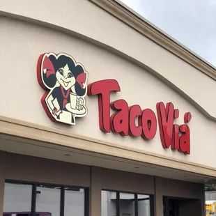 the front of a taco via restaurant