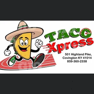 a taco express sticker on a cell phone