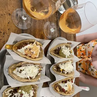 Taco and wine .. your choice of wine and tacos $35