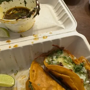 Birria tacos were the bomb.