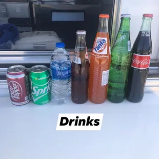 Can Soda and Water $1.00 Manzana Soda $1.50 Battle Fanta, Sprite, and Coca Battle $2.00