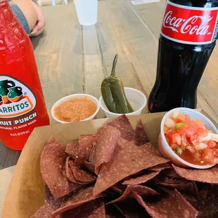 Chips that is given for the salsa bar.