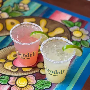 two margaritas on a table