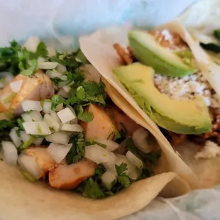 two tacos in a basket