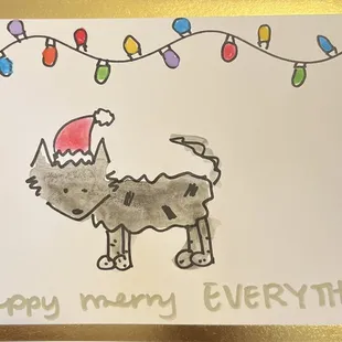 Roxie made her own Xmas cards this year!