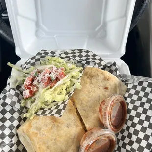 a plate of food in a cooler