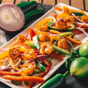 Shrimp fajitas