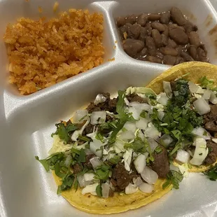 Asada tacos combo plate