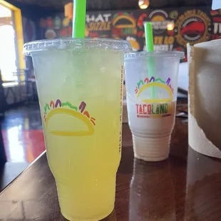 Piña fresa and Horchata