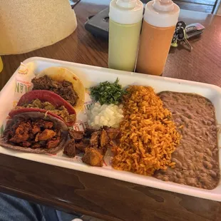 I got the Taco plate, with Al Pastor, Chicarron, and Barbacoa! All were delicious!