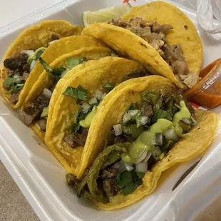 Carne asada tacos with nopal