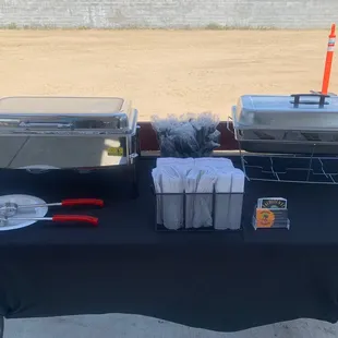 a table set up for a bbq