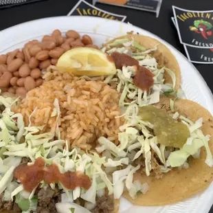 a plate of mexican food