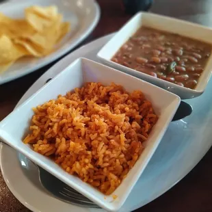 Flavorful and not overly salted rice like most restaurants. The beans were very much like borracho beans. Delicious.